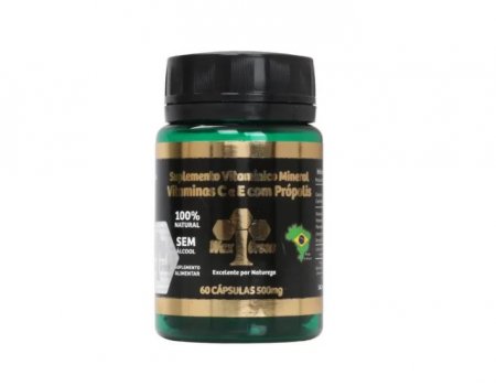 Própolis 85% Extrato Seco-500 Mg-vitamina C E E -60 Cápsulas