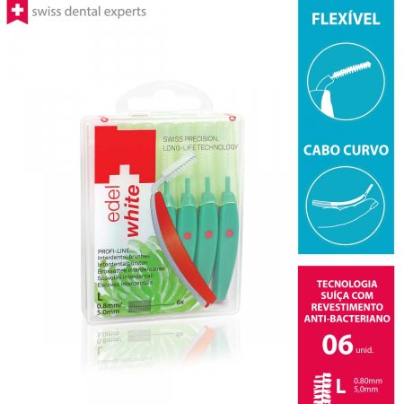 Escova Interdental EasyFlex edel white L 0,80mm com 6 unidades