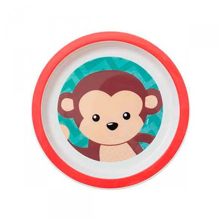 Prato Raso Buba Baby Animal Fun Macaco com 1 unidade