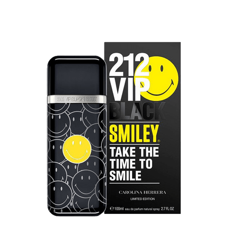 Perfume Carolina Herrera 212 Vip Black Smiley le Eau de Parfum  - Perfume Masculino 100ml