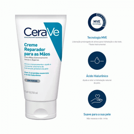 Creme Reparador Cerave para as Mãos com 50ml