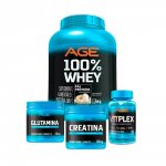 WHEY 100% PURE (1,8kg) + CREA (300g) + GLUTA (300g) + VITPLEX (30 cápsulas) - Baunilha