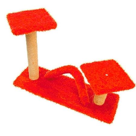 Arranhador para Gato Trampolim com 2 Bases Vermelho