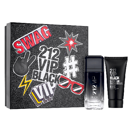 Carolina Herrera Kit 212 VIP Black Box Masculino Eau de Parfum 100ml + Gel de Banho 100ml