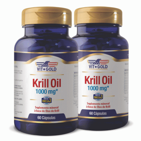 Óleo de Krill 1000 mg Vitgold Kit 2x 60 cápsulas