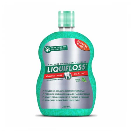 Enxaguante Antisséptico Bucal Liquifloss Fresh Mint com 250ml