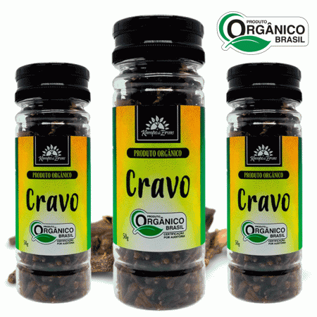 Cravo da Índia Orgânico Kampo de Ervas 3 frascos 50 g cada