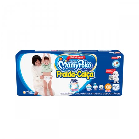 Fralda Calça Infantil MamyPoko Super Seca Tamanho XXG com 24 unidades