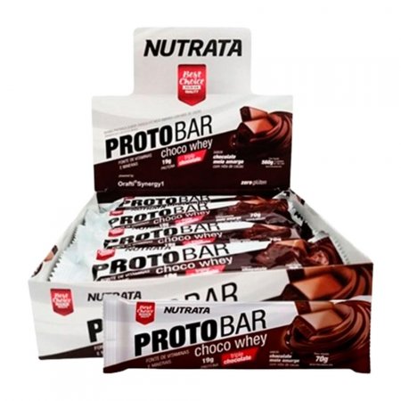 Barra de Proteína Protobar Choco Whey Nutrata (Cx c/ 8 un de 70g)