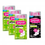 Kit 48 Absorventes Ladysoft Normal Com 16 Noturnos