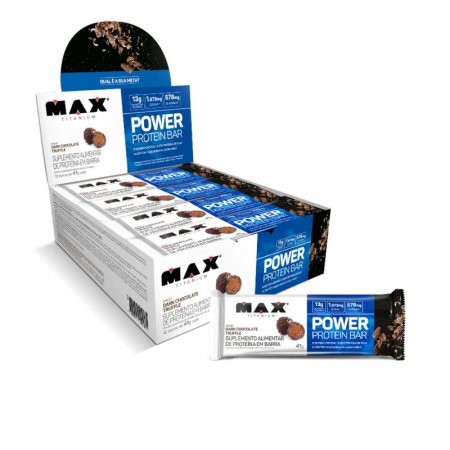 Power Protein Bar Dark Chocolate Truffle 12 Unidades Max Titanium