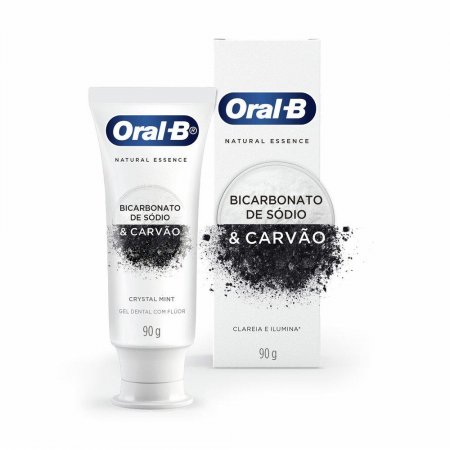 Creme Dental Oral-B Natural Essence Bicarbonato de Sódio e Carvão com 90g