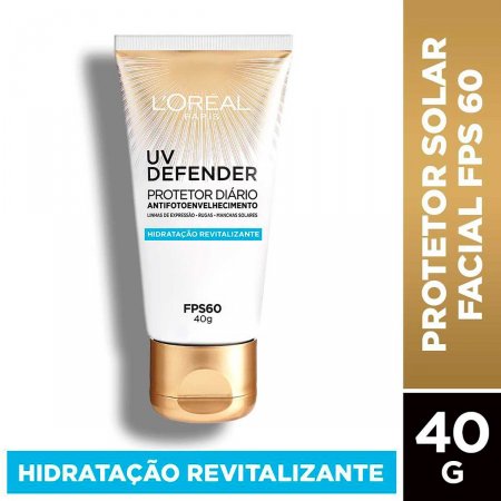 Protetor Solar Facial Anti-Idade L'Oréal UV Defender FPS 60 com 40g