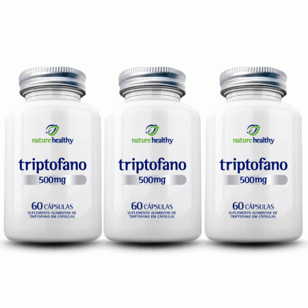 Kit 3 Triptofano 500mg com 60 cápsulas Nature Healthy