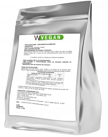 Psyllium Pó Puro WVegan Embalagem Refil 1kg