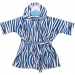 Roupão com Capuz Bichinhos Zebra Azul Marinho