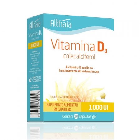 Vitamina D3 Colecalciferol 1.000 UI 30 Caps - Althaia