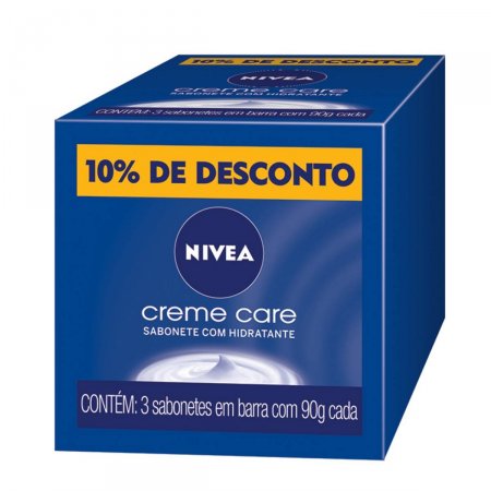 Kit Sabonete em Barra Nivea Creme Care com 3 unidades