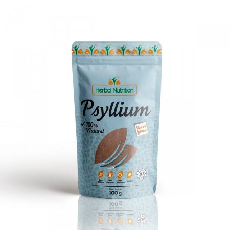 Psyllium em Pó Herbal Nutrition Fibra 100% Natural com 100g