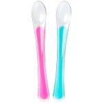 Kit 2 Colheres de Silicone First Spoons Rosa e Turquesa (4m+) - Tommee Tippee