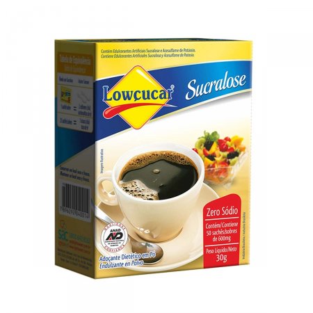 Adoçante Pó Lowçucar Sucralose com 50 Sachês de 30g Cada