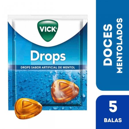 Pastilhas Vick Drops Sabor Mentol com 5 unidades