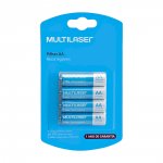 Pilhas Recarregáveis Aa Multilaser 2500Mah Com 4 Unidades - CB052