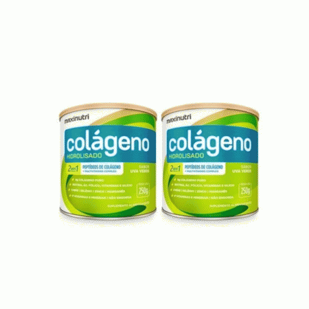 Kit 2 Unidades Colágeno Hidrolisado 2 em 1 Manga 250g MaxiNutri