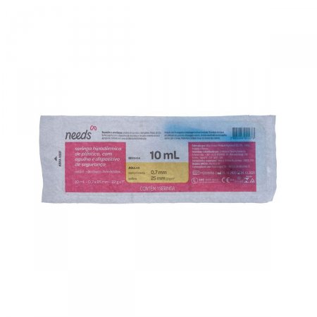 Seringa Descartável 10ml Needs com Agulha 25mm X 07mm com 1 unidade