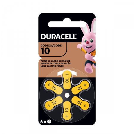 Pilha para Aparelho Auditivo 10 Duracell com 6 unidades