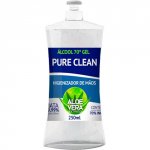 Alcool Gel 70% Pure Clean Higienizador De Mãos 250ml Aloe Vera