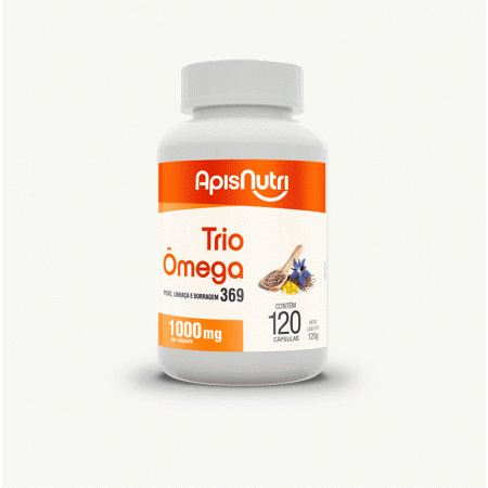 Trio Omega 3, 6 e 9 Apisnutri 1000mg 120 cápsulas