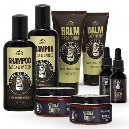Kit 2 Shampoo 2 Balm 2 Oleo + 2 Pomadas Para Cabelo