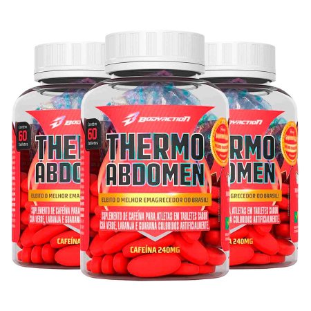 Kit 3 Thermo Abdomen 60 Cápsulas BodyAction