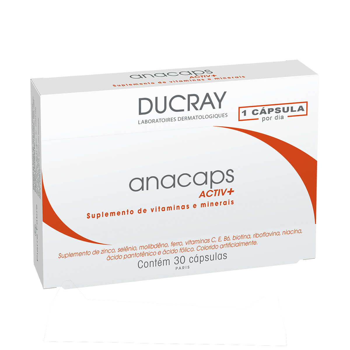 Suplemento de Vitaminas e Minerais Ducray Anacaps Activ+