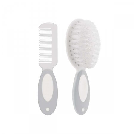 Conjunto de Escova e Pente Buba Baby Cinza com 1 Unidade