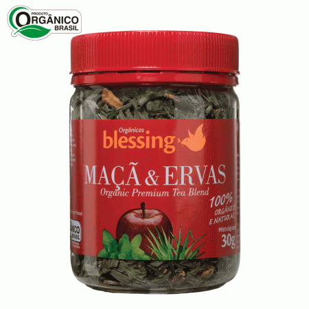 Chá de Maçã Melissa Menta Cidreira Orgânicas Blessing 30 gr