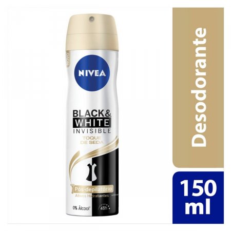 Desodorante Antitranspirante Aerosol Nivea Invisible Black & White Toque de Seda 48h com 150ml