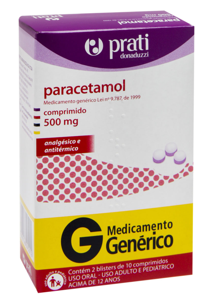Paracetamol 500mg Genérico Prati Donaduzzi 20 Comprimidos
