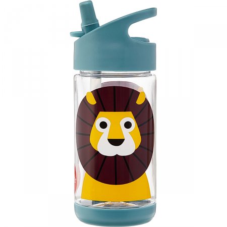 Garrafinha de Tritan c/ Canudo Flip Leão 350ml (3a+) - 3 Sprouts