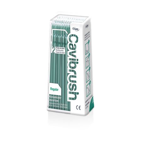 Pincel Micro aplicador Cavibrush com 100 - FGM Pincel Micro Aplicador Cavibrush Regular Verde com 100 - Fgm