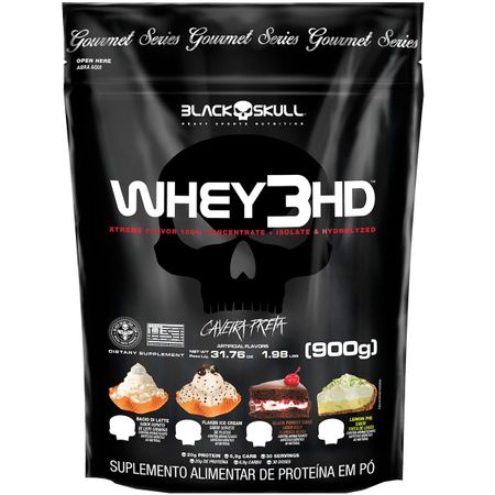 WHEY 3HD GOURMET BLACK SKULL REFIL - 900G (WPC, WPI E WPH) REFIL WHEY 3HD GOURMET TORTA DE LIMÃO 900G