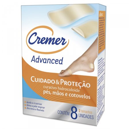 Curativo Hidrocoloide Advanced Cremer para pés, mãos e cotovelos com 8 unidades