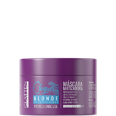 Glatten Professional Choque de Cores - Matizador Blonde Efeito Branco Acizentado 250g