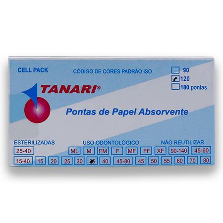 Cone De Papel Absorv Cell Pack Com 120 - Tanari Cone De Papel Absorv Cell Pack 35 Com 120 - Tanari