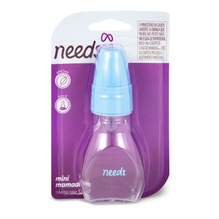 Mini Mamadeira Needs Azul BPA Free com 50ml