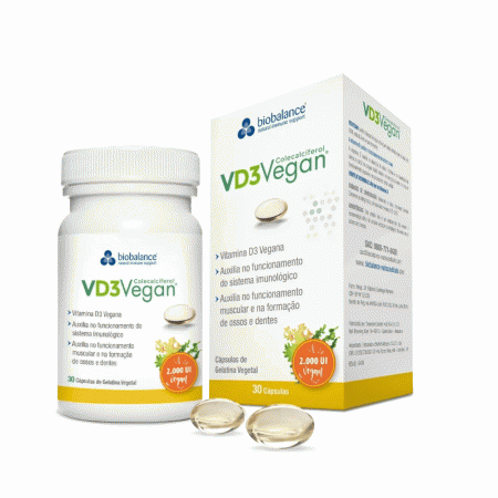 VD3 Pure Vegan Biobalance - Vitamina D - 2000 UI - 30 Cápsulas Vegetais