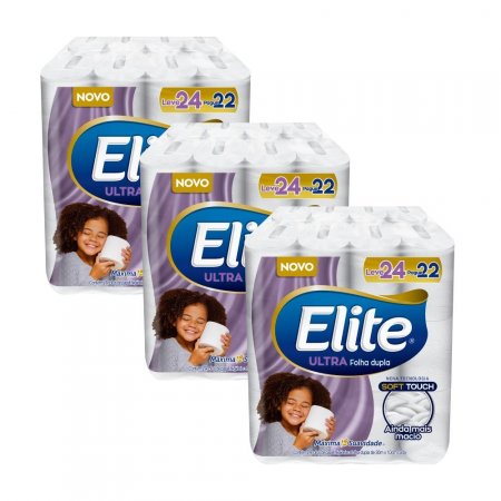Papel Higiênico Folha Dupla Elite 72 Rolos