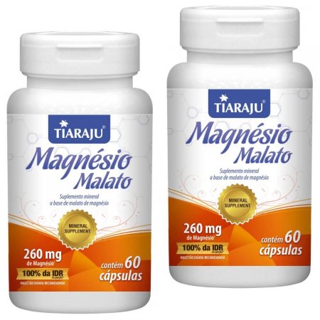 KIT 2X Magnésio Malato 260mg 60 cápsulas - Tiaraju