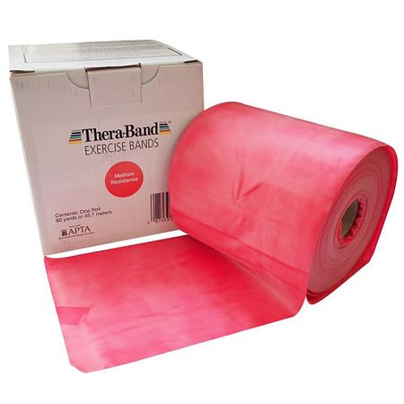 Faixa Elástica Para Exercícios TheraBand - Vermelho - Média - Metro Faixa Elástica Thera Band - Vermelha Intensidade Média - Metro